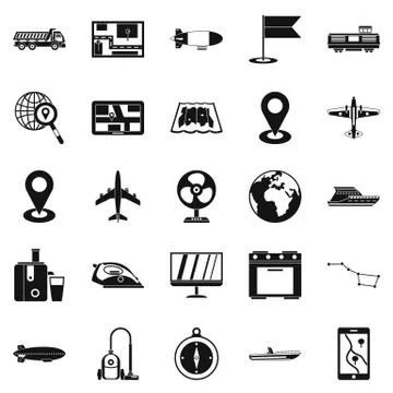 Computer forensics icons set, simple style Stock-Illustration