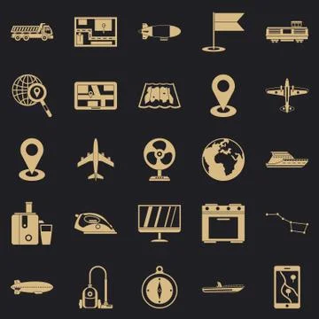 Computer forensics icons set, simple style Stock Illustration