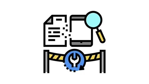Computer forensics services color icon animation Stockbeeldmateriaal 224029884