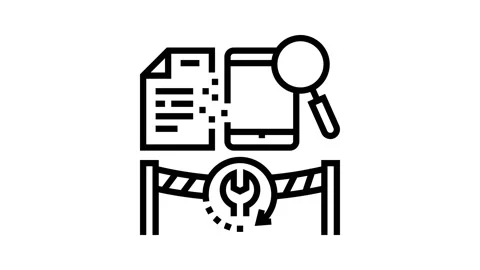 Computer forensics services line icon animation Stockbeeldmateriaal 224326365