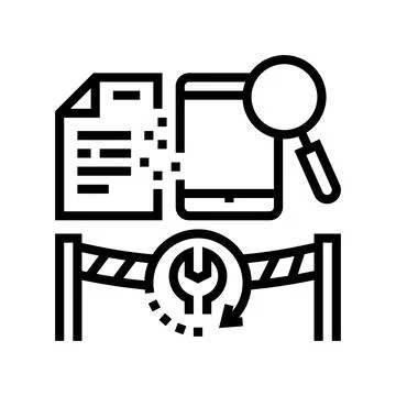 Computer forensics services line icon vector illustration Stock Illustration