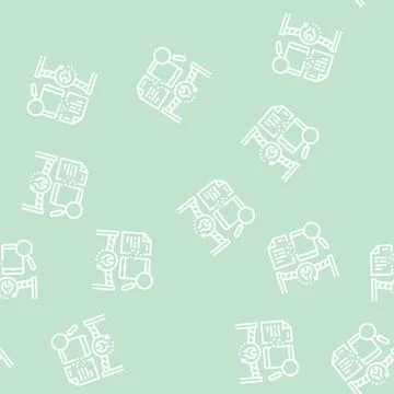 Computer forensics services line seamless pattern Stock Illustration