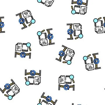 Computer forensics services vector seamless pattern Illustrazione stock