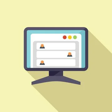 Computer forum icon flat vector. Online chat Illustrazione stock