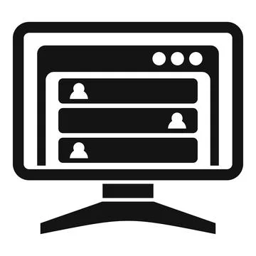 Computer forum icon simple vector. Online chat Stock-Illustration