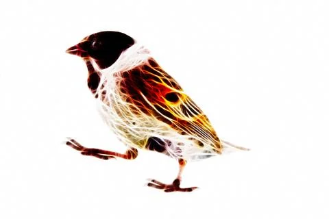 A computer fractal mythical bird Illustrazione stock