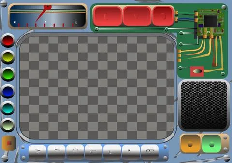 A computer frame with a display to insert your photo or banner. Stock Illustration