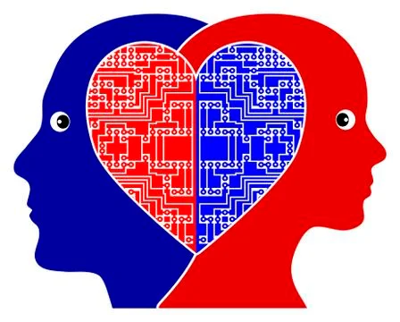 Computer Freaks in Love Illustrazione stock