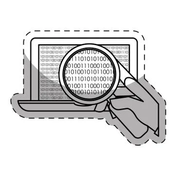 Computer frontview icon image Stock Illustration