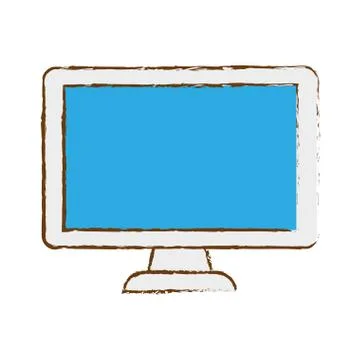 Computer frontview icon image Stock Illustration