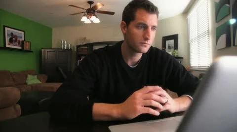 Computer frustration Stock Footage 12321768