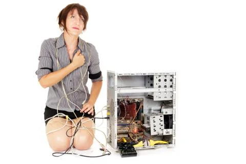 Computer frustration 스톡 사진