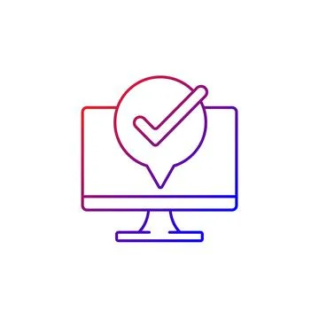 Computer functioning well gradient linear vector icon Stock Illustration