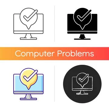 Computer functioning well icon Stock Illustration