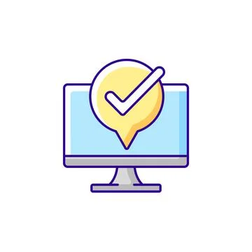 Computer functioning well RGB color icon Stock Illustration