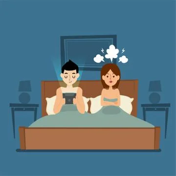 Computer gadgets enthralment people relations problems Stock Illustration