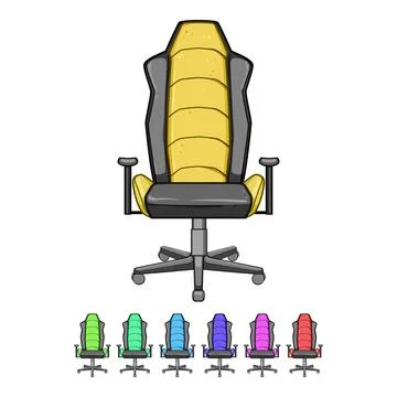 Computer game chair cartoon vector graphic イラスト素材