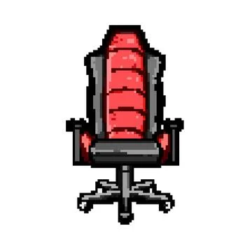 Computer game chair pixel art vector illustration Stock Illustration