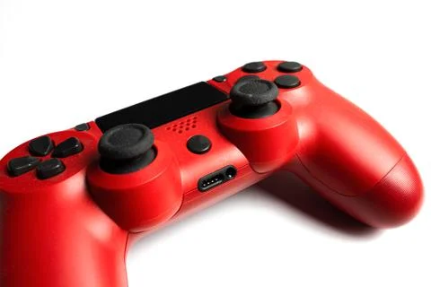 Computer game controller on white background. Gaming concept. 스톡 사진