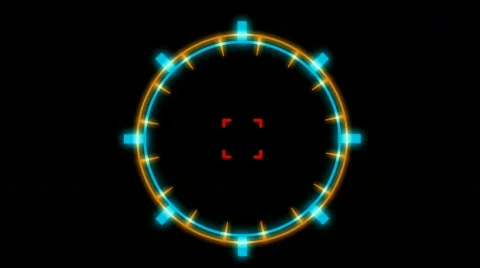 Computer game interface,tech circle background. Stock Footage 812374
