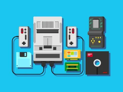 Computer game items and elements Illustrazione stock