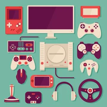 Computer game items and elements 스톡 일러스트