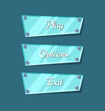 Computer game menu interface cartoon collection イラスト素材