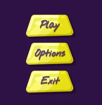 Computer game menu navigation objects collection Stock Illustration