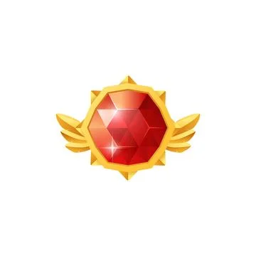 Computer game ranking badge or award realistic vector illustration isolated. Stock Illustration