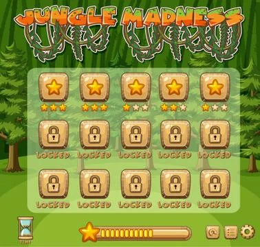 Computer game template with green trees in background Stockillustratie