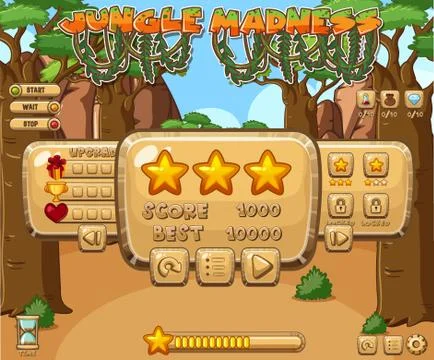 Computer game template with many trees in background Stockillustratie