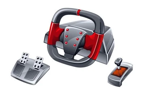 Computer game wheel Illustrazione stock
