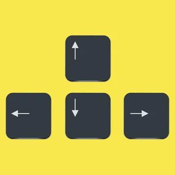 Computer gamer keyboard, WASD keys, vector illustration. WASD keys, game control Stock Illustration
