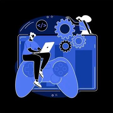 Computer games development abstract concept vector illustration. イラスト素材