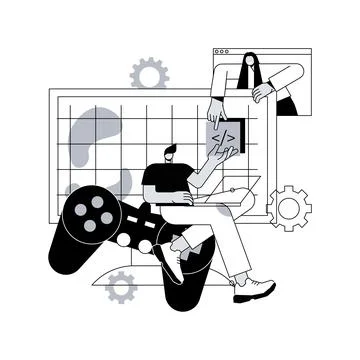 Computer games development abstract concept vector illustration. Stock Illustration