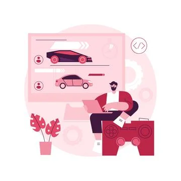 Computer games development abstract concept vector illustration. Stock Illustration