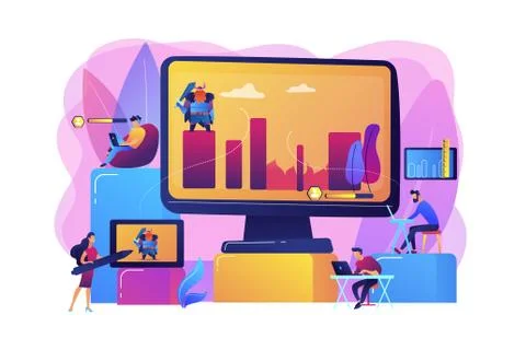 Computer games development concept vector illustration Stock Illustration