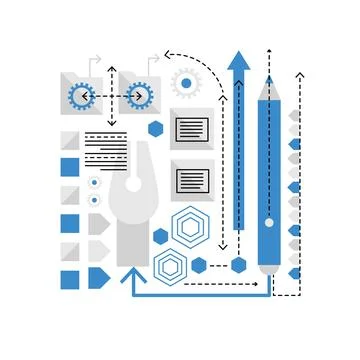 Computer games development Illustrazione stock