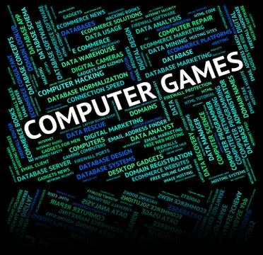 Computer Games Means Play Time And Computers Иллюстрация