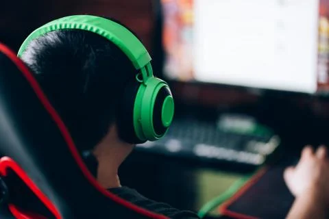 Computer games, playing place Stock-Fotos