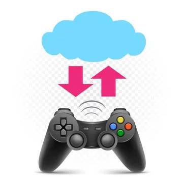 Computer gaming cloud service illustration Stock Illustration