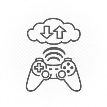 Computer gaming cloud service line icon Illustrazione stock