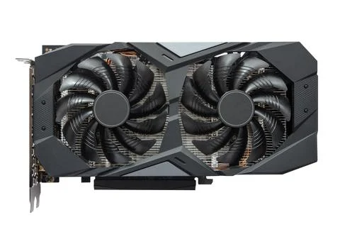 Computer gaming graphics card isolated on white background Stock Photos