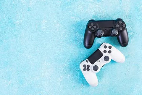 Computer gaming joystick. Gaming concept. Game controller. Stock Photos