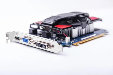 Computer gaming powerful modern graphic card. Stock Photos