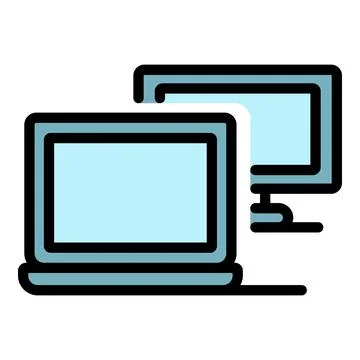 Computer garbage icon color outline vector Illustrazione stock