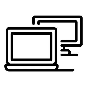 Computer garbage icon, outline style Stock-Illustration