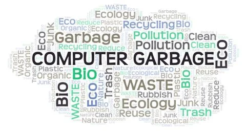 Computer Garbage word cloud. Stock-Illustration