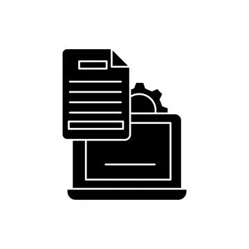 Computer gear document icon. Simple business intention icons for ui and ux Stock Illustration