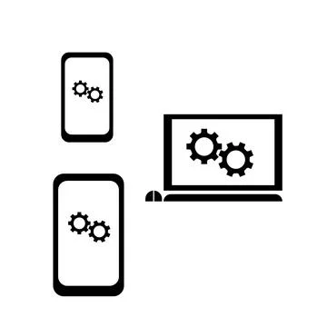 Computer gear icons Stock Illustration